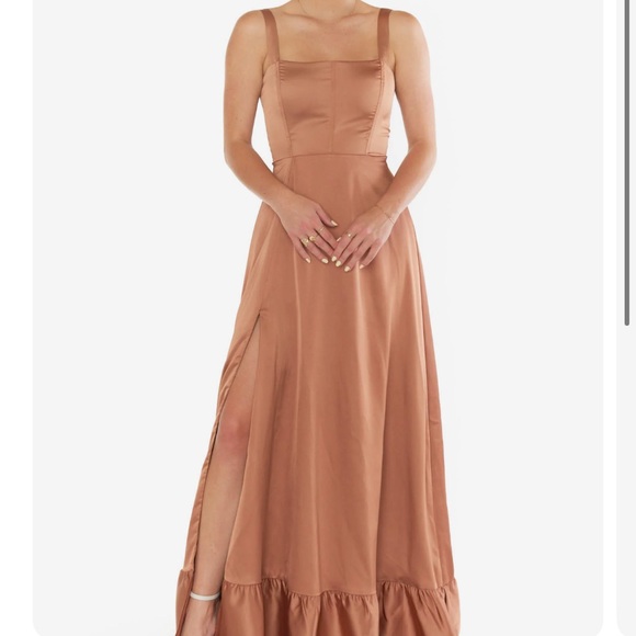 Show Me Your MuMu Dresses & Skirts - Show Me Your MuMu Clarissa Corset Dress - Copper Luxe Satin Size XS